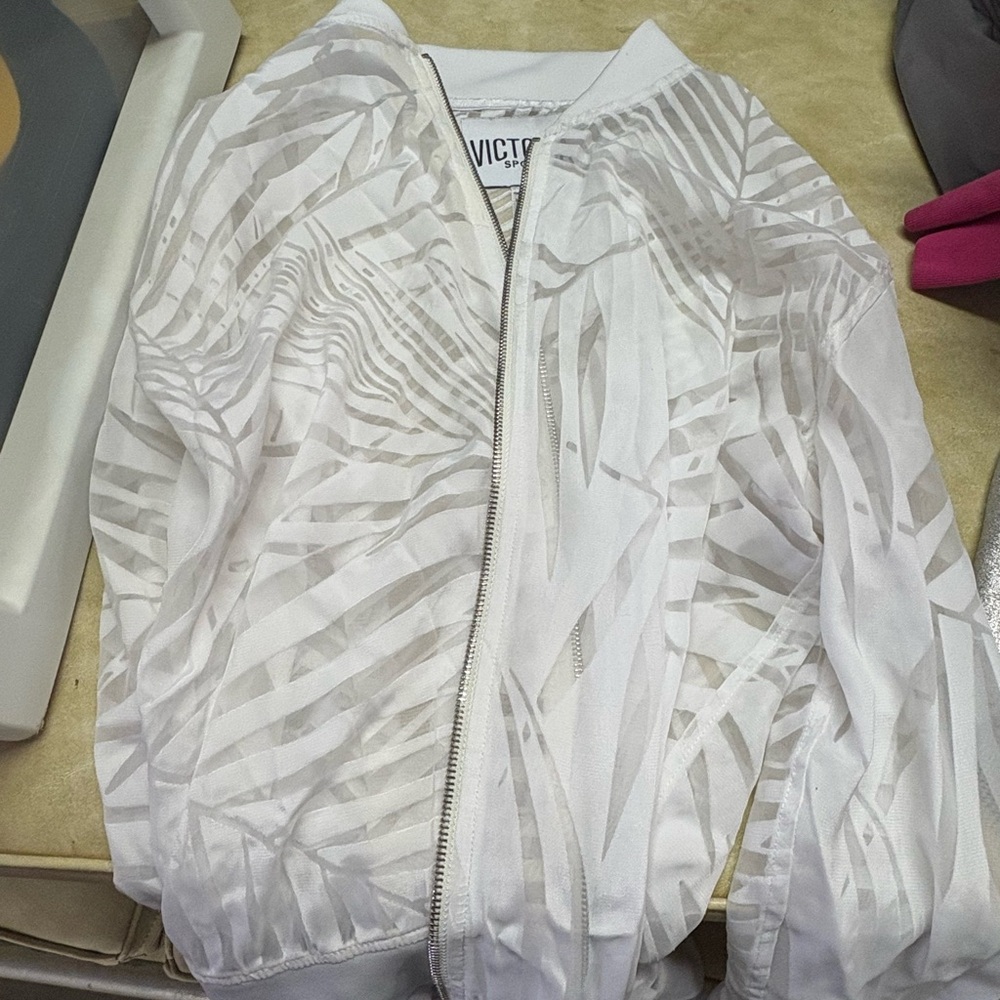 Victoria's Secret Sheer White Patterned Jacket
